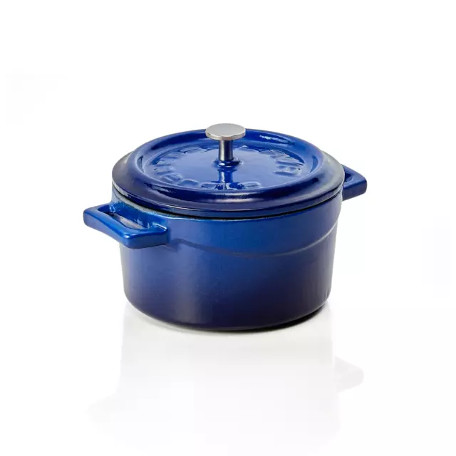Cocette Topf Bräter Gusseisen blau  11x6 cm  mit angegossenen Griffen neu