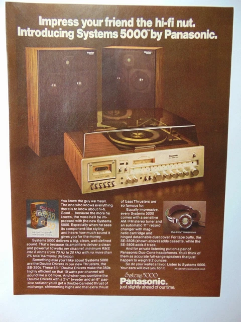 1978 PANASONIC SYSTEMS 5000 STEREO EQUIPMENT  vintage art print ad