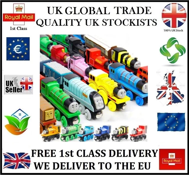 THOMAS THE TANK Engine & Friends compatible TRAIN BLEU BRIO EN BOIS