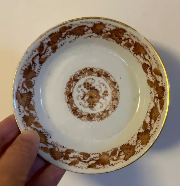 Antique Early 19th century Chinese Export Porcelain Saucer Dish Grape Vine 1800