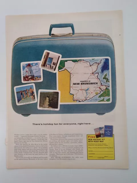 New Brunswick Print Ad Original Rare Vtg 1960s Canada Suitcase Gillette Sun Up 2