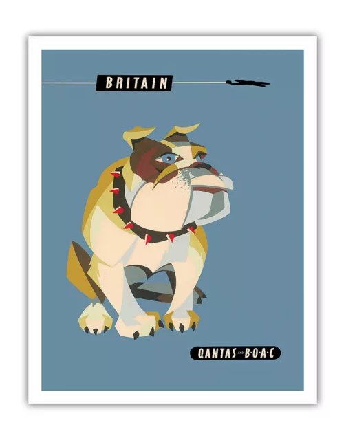 Britain United Kingdom - Vintage Airline Travel Poster by Harry Rogers c.1960s