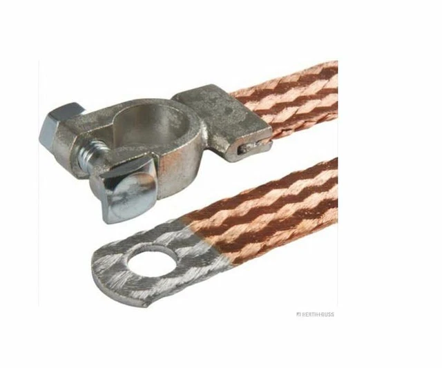 Tresse cable de masse mise a la terre 40cm cosse femelle + trou Porsche