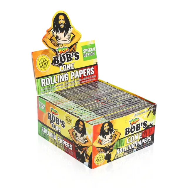 Full Box BOB’S 50 Pack King Size Pure Hemp Cigarette Rolling Papers Leaves 110MM