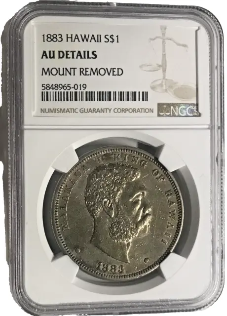 1883 Hawaii Kalakaua I Akahi Dollar San Francisco Mint Km7 Ngc Au-Details