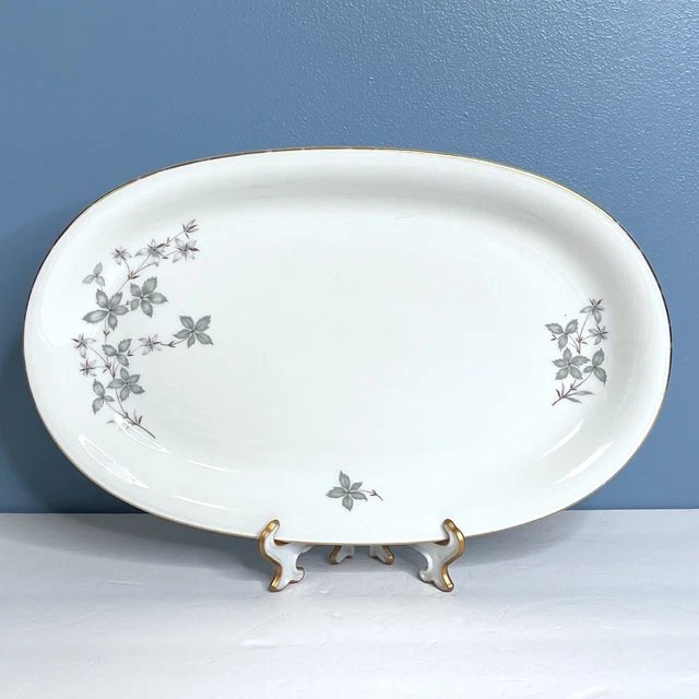 RARE Vintage Winterling WIG30 GRAY LEAF Bavaria Germany Oval Serving Platter