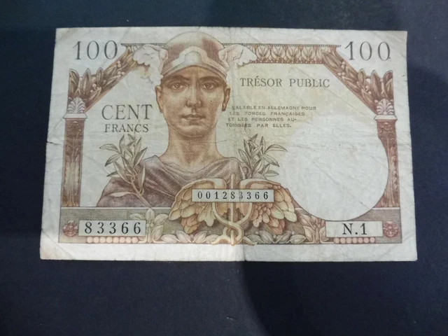 Ancien  Billet 100 Frs Du Tresor Public 1955  -  Tb+  !! Promo !!