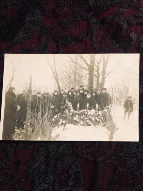 Antique Funeral RPPC - Casket/Memorial/Cemetery Postcard -Early 1900s Real Photo