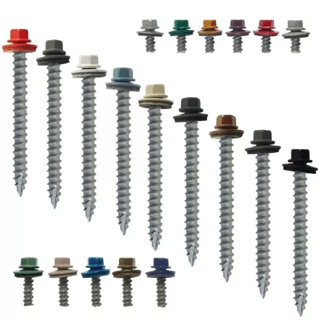 #14 x 2-1/2" METAL ROOFING SCREWS: Colored Metal Roofing Screw Siding Screw(250)