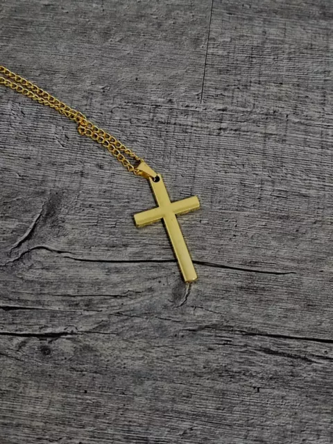 Kreuz Anhänger Kette | Gold