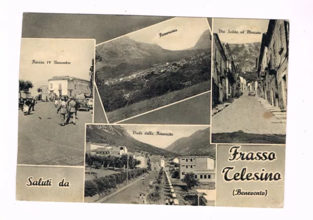 cartolina anni 50 frasso telesino 4 vedutine provincia di benevennto