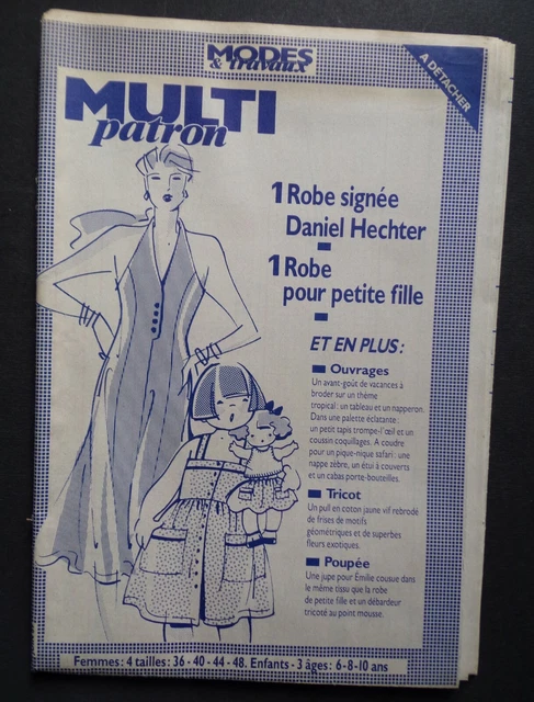 Patron Modes Et Travaux Octobre 1990 - Femme, Enfant, Poupée Cécile - Occasion