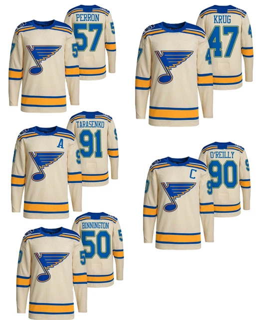 ST. LOUIS BLUES ADIDAS AUTHENTIC WINTER CLASSIC 2022 JERSEY - BEIGE