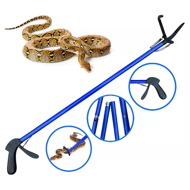 Professional Snake Holding Tong Reptile Catcher Grabber 183cm Foldable Pipe NEW