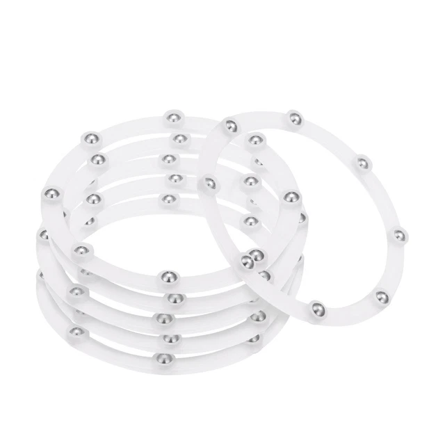 Soporte giratorio de 4" con bola Lazy Susan Base tocadiscos blanco 6pzs