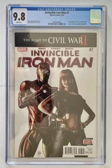 Invincible Iron Man #7 CGC 9.8 1st Cameo appearance of Riri Williams