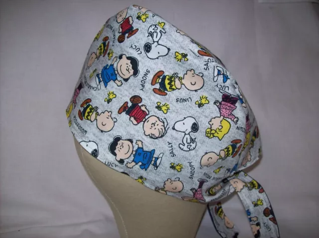 Men/Women Surgical Scrub Cap Lined Peanuts Snoopy Lucy Charlie Brown Cotton
