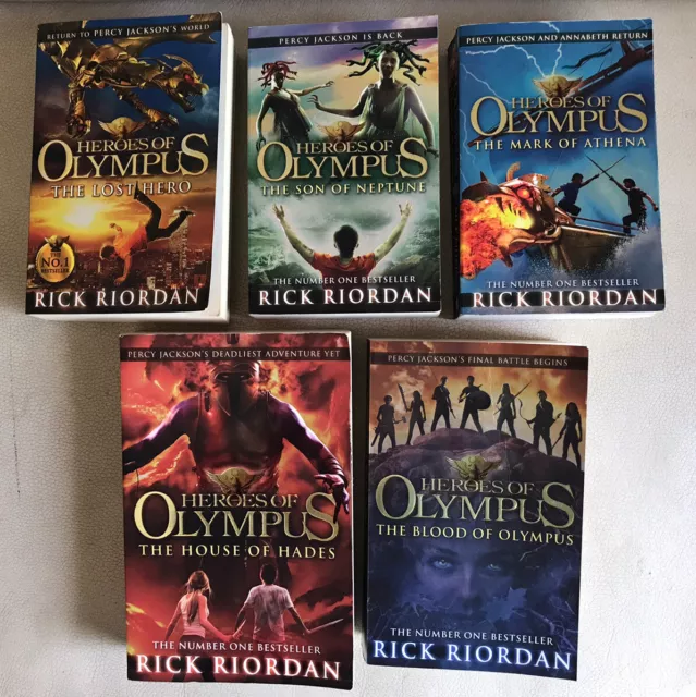 Rick Riordan HEROES OF OLYMPUS Series x5 Paperback Books