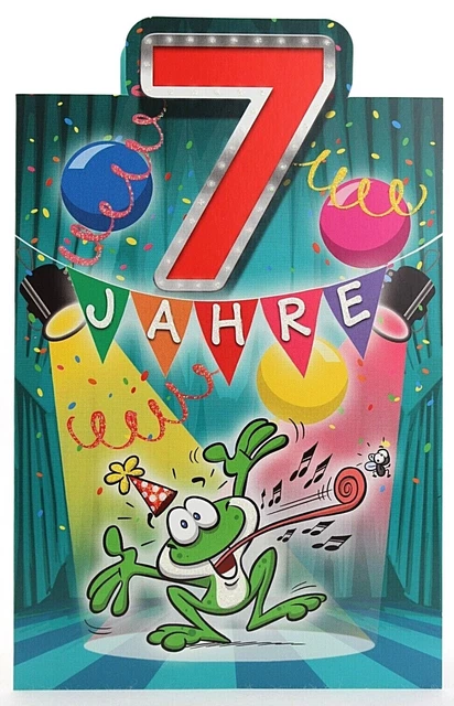 GEBURTSTAGSKARTE 7 JAHRE Karte 7 Geburtstag sieben Kindergeburtstag
