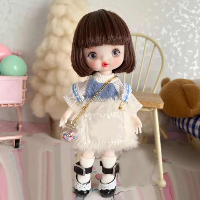 Cute 1/8 BJD Doll Mini Girl Doll DIY Toy with Full Set Doll Clothes Shoes Makeup