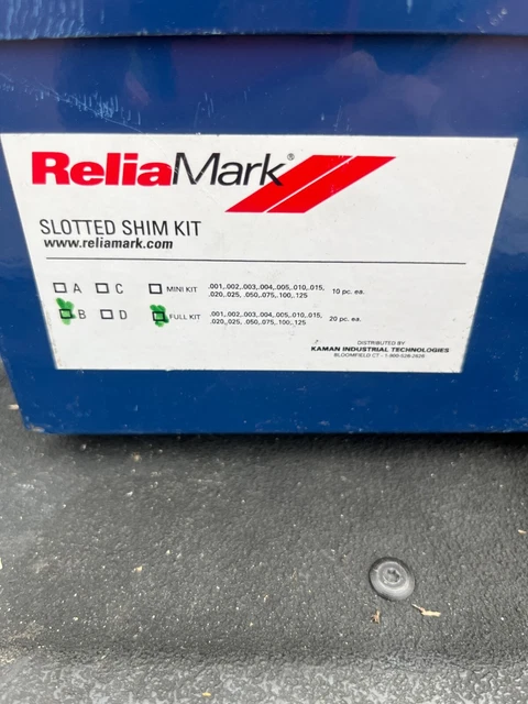 Reliamark RMB3FK  "B"  Slotted Full Shim Kit 3"x 3"