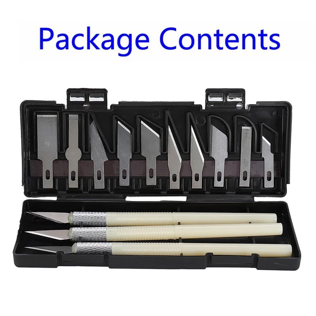 13pcs/Set Hobby Cutter Razor Blade Kit Cutting Tool High Carbon Steel With Case