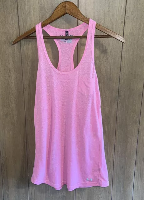 Under Armour Womens Charged HeatGear Pink Raceback Tank Top Sz. Medium