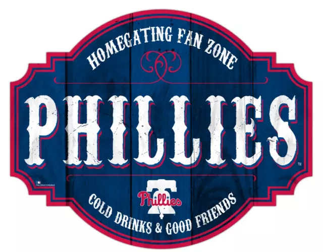 Philadelphia Phillies 12" Distressed Wooden Homegating Fan Zone Tavern Sign