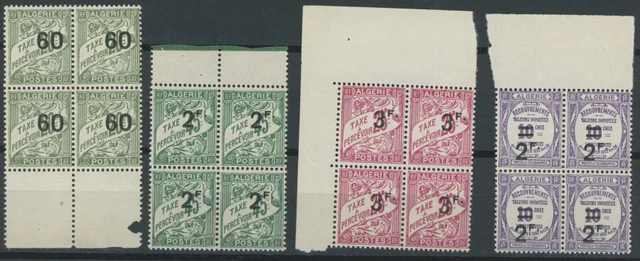 ALGERIEN Portomarken: 1927, 60 c. - 3 fr. und 2 fr. auf 10 c. Postauftragsmarke
