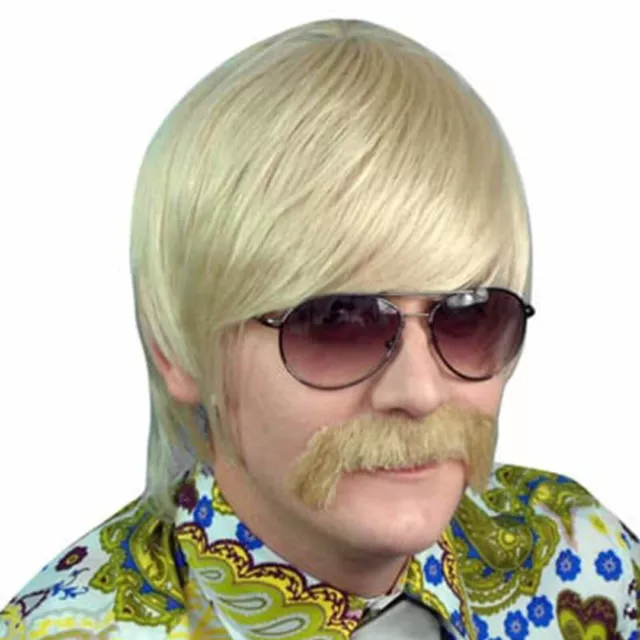 Blonde 70s Mod Guy Wig Mens Costume Accessory 60s Retro