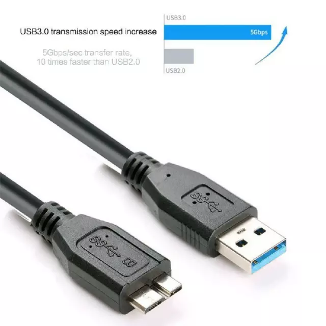 30CM USB 3.0 Male A To Micro B Data Cable Cord Lead Wire For External Hard Drive