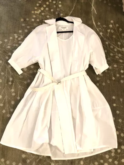 Junya Watanabe Comme Des Garçons White Cotton Dress With Belt Size M