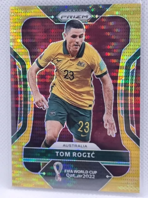 Tom Rogic Australia 2022 Panini World Cup Gold Prizm SSP 1/10!  First Print 1/1!