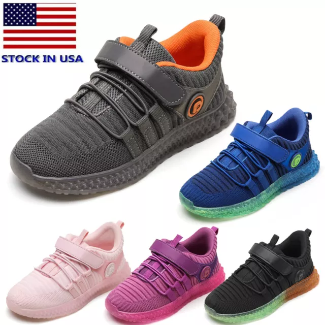 Kids Boys Girls Toddler Sneakers Mesh Breathable Athletic Tennis Running Shoes