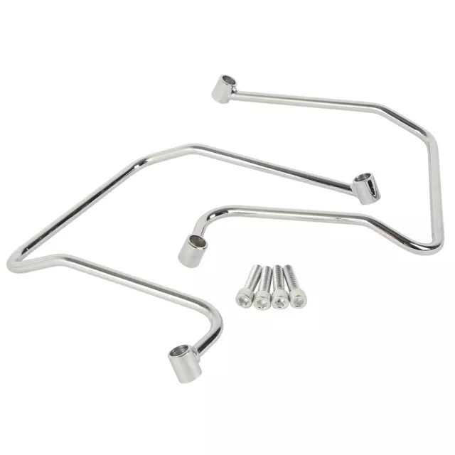 Chrome Saddlebag Supports Bar Brackets Fit For Harley Dyna Fat Bob-FXDF 09-17