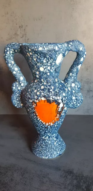 Vase Amphore Vintage Écume de Mer Fat Lava Céramique MARIUS LE VAUCOUR VALLAURIS