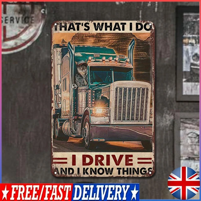 VINTAGE METAL PLATE Truck Driver Rectangular Iron Painting Wall Art