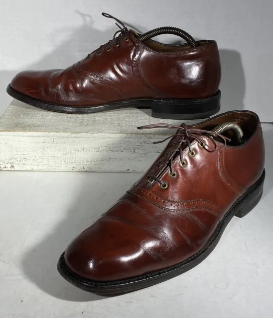 Vintage JOHNSTON & MURPHY “Aristocraft” Men's Sz 11-1/2 D Cordovan Saddle Shoes
