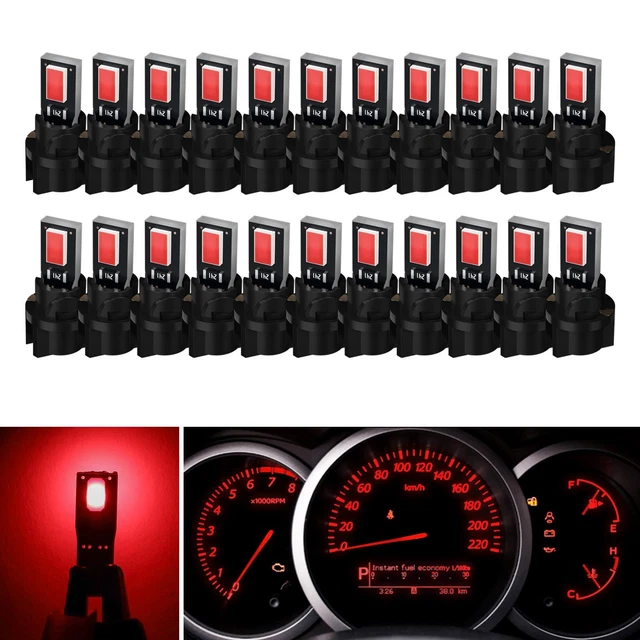 20X T5 Red 5630 Led Instrument Gauge Cluster Dash Light Bulbs W/ Sockets