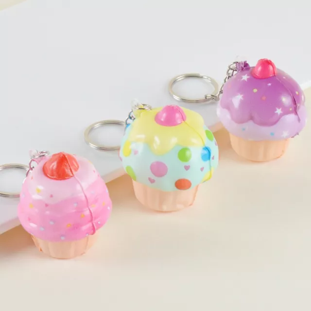 PU Simulation Cake Pendant Pinch Decompress Toy Ice Cream Keychain  Kids
