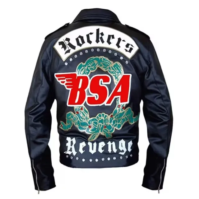 BSA George Michael Faith Rockers Revenge Biker Real Leather Jacket