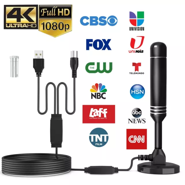 Upgrade Digital TV Antenna HDTV Amplified 4K 1080P 300 Long Range Indoor Outdoor