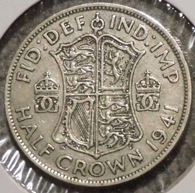 British Silver Half Crown - 1941 - King George VI