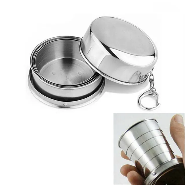 Stainless Steel Portable Outdoor Travel Folding Collapsible Cup TelescopiNHUK