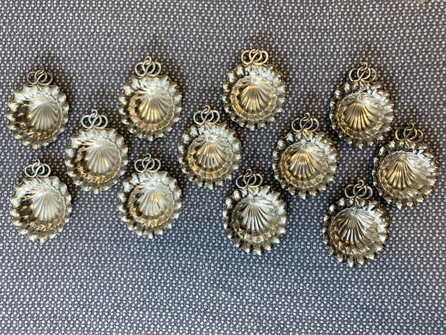 12 Gorham Durgin New Art Nouveau 5B Sterling Lily Nut Dish Place Card Holders