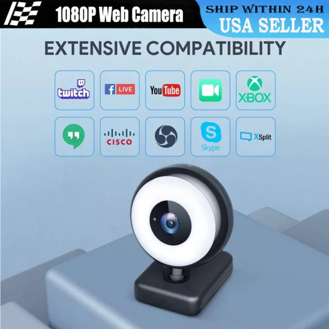 HD 1080P Webcam USB Computer Web Camera With Microphone For PC Laptop Desktop