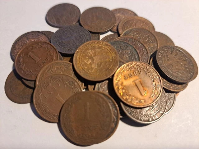 PAYS BAS lot de 33 monnaies 1 cent ( 695 ) E PAYS BAS lot de 33 monnaies 1 cent ( 695 ) E