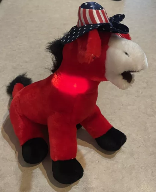 Patriotic Red White & Blue Democrat Political Party Mascot Plush DONKEY Stuffed