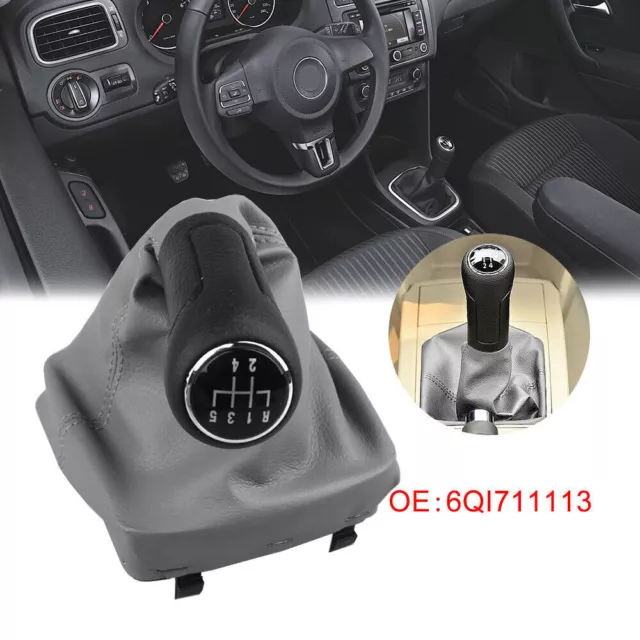 Pommeau Levier De Vitesse 5 Vitesses Soufflet Cadre Gris Pour Vw Polo Mk4 9N/9N2