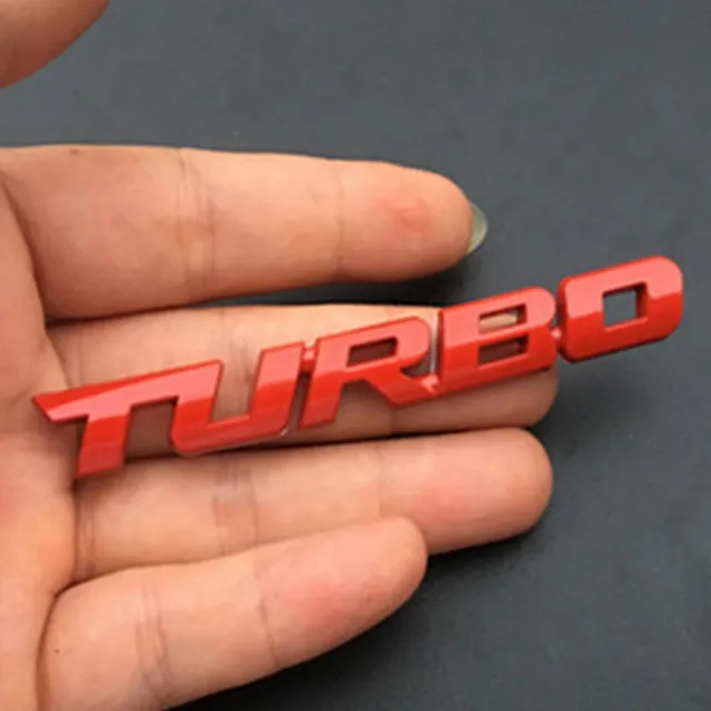 Red 3D TURBO Logo Car Sticker Metal Emblem Badge Decal Car Styling Accessories